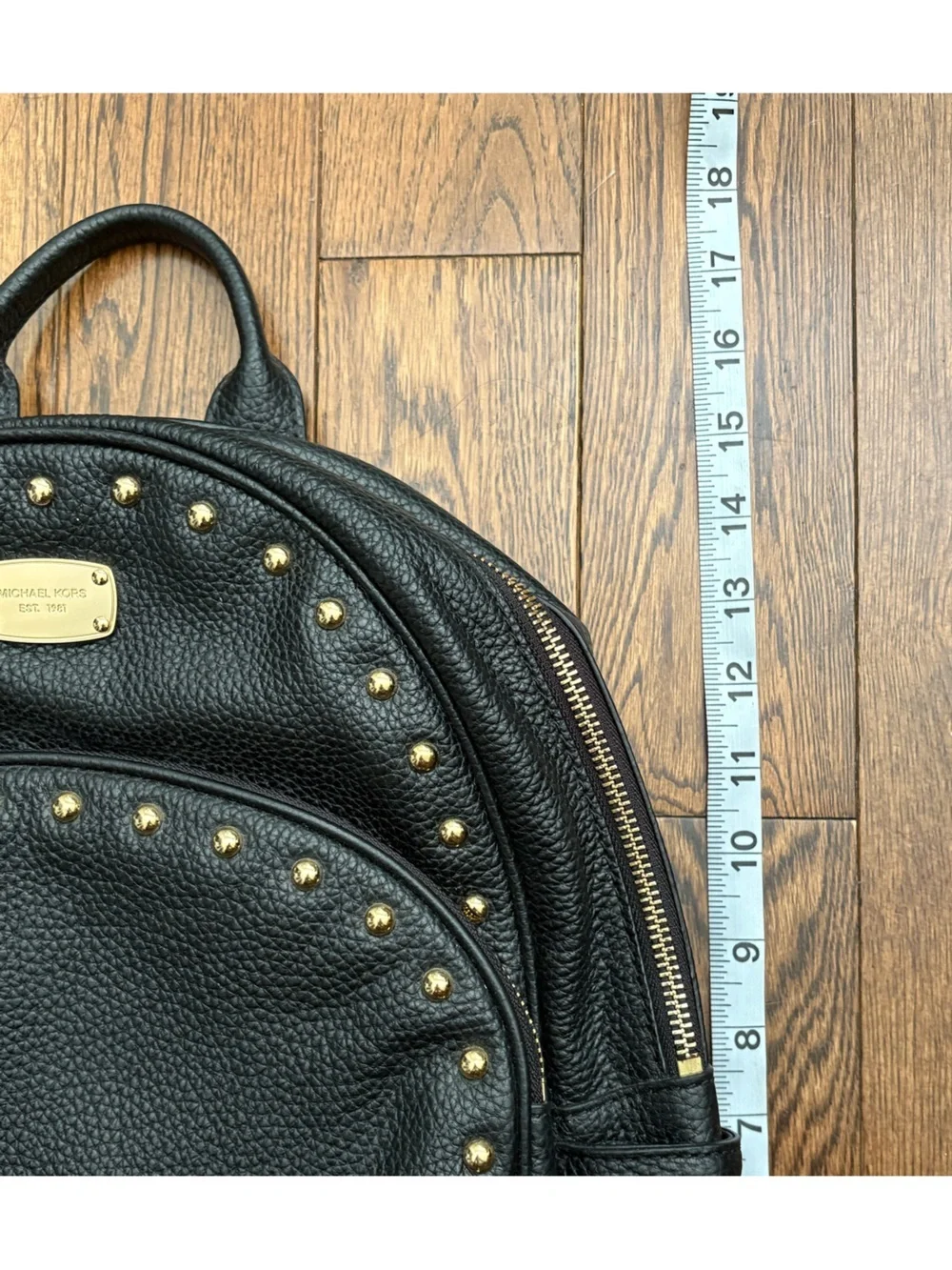 Michael Kors Black Backpack with Gold Hardware